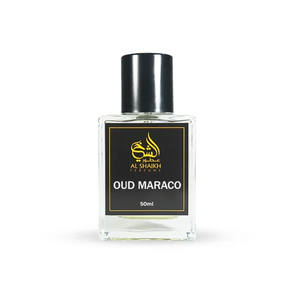 Oud Maraco Perfume EDP bottle – Elegant Moroccan-inspired fragrance with oud, spices, and floral notes